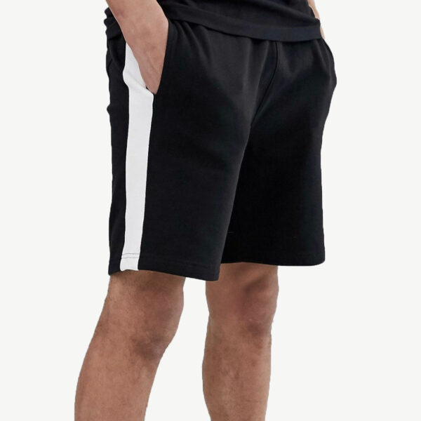 Black/White Side Stripe Shorts | BlackNavy